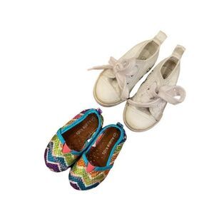 Koala kids Shoes Set White Glitter Sneaker Multicolor Sparkly Slip On Toddler Si